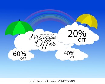 Vector illustration of a background for Monsoon season.