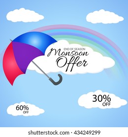 Vector illustration of a background for Monsoon season.