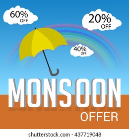Vector illustration of a background for Monsoon season.
