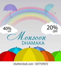 Vector illustration of a background for Monsoon season.