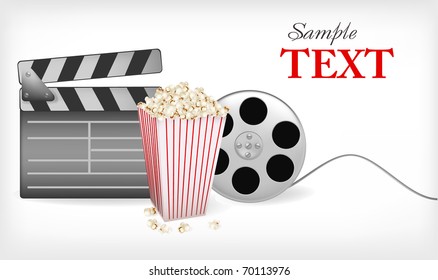 vector illustration of background of movie related items