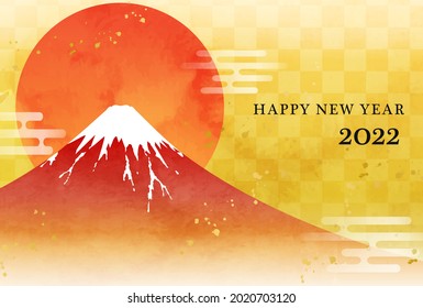 Vector illustration background of Mt. Fuji and New Year of the first sunrise (watercolor)

translation: Mt. Fuji  (Japanese mountain name)