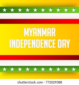Vector illustration of a background for Myanmar Independence Day.