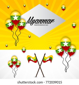 Vector illustration of a background for Myanmar Independence Day.