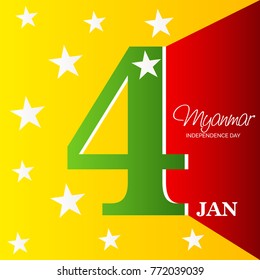 Vector illustration of a background for Myanmar Independence Day.
