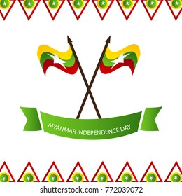 Vector illustration of a background for Myanmar Independence Day.