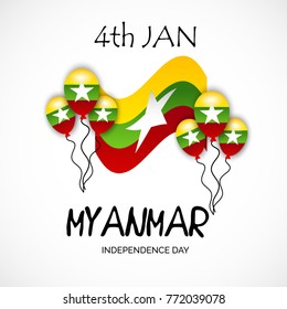 Vector illustration of a background for Myanmar Independence Day.