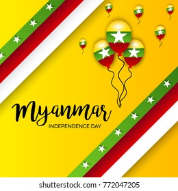 Vector illustration of a background for Myanmar Independence Day.