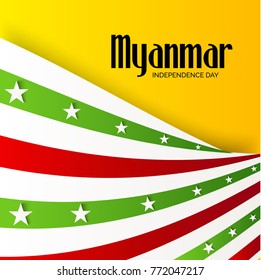 Vector illustration of a background for Myanmar Independence Day.