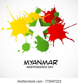 Vector illustration of a background for Myanmar Independence Day.