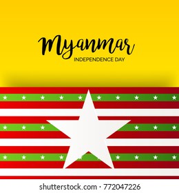 Vector illustration of a background for Myanmar Independence Day.