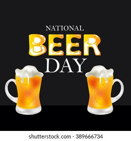 Vector illustration of a background for National Beer Day with beer mug.