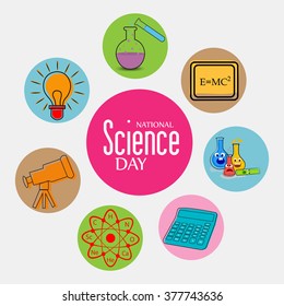 Vector illustration of a background for National Science Day.