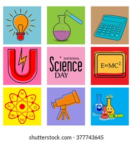 Vector illustration of a background for National Science Day.