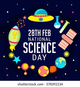 Vector illustration of a background for National Science Day.