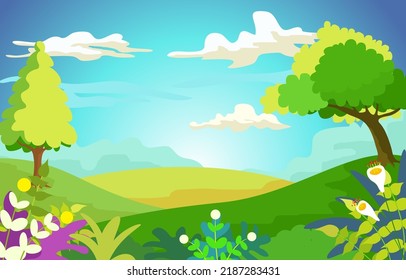 Vector Illustration of Background Nature Cartoon