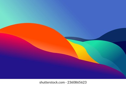 vector illustration background with nature concept with beautiful gradation colors
