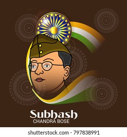 Vector illustration of a Background for Netaji Subhash Chandra Bose.