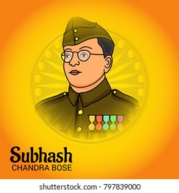 Vector illustration of a Background for Netaji Subhash Chandra Bose.