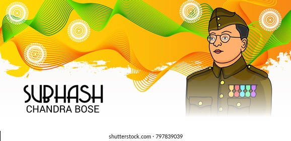Vector illustration of a Background for Netaji Subhash Chandra Bose.