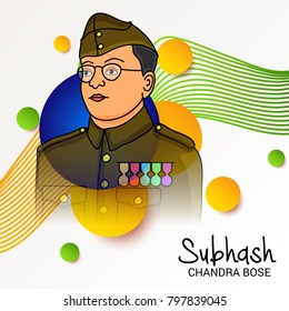 Vector illustration of a Background for Netaji Subhash Chandra Bose.