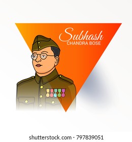 Vector illustration of a Background for Netaji Subhash Chandra Bose.