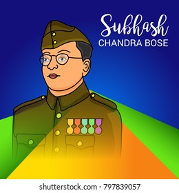 Vector illustration of a Background for Netaji Subhash Chandra Bose.