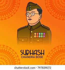 Vector illustration of a Background for Netaji Subhash Chandra Bose.