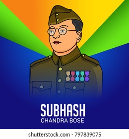 Vector illustration of a Background for Netaji Subhash Chandra Bose.