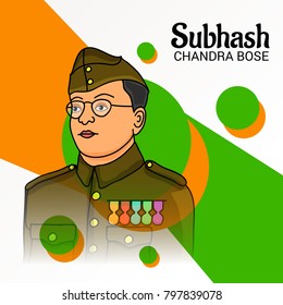 Vector illustration of a Background for Netaji Subhash Chandra Bose.