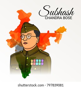 Vector illustration of a Background for Netaji Subhash Chandra Bose.