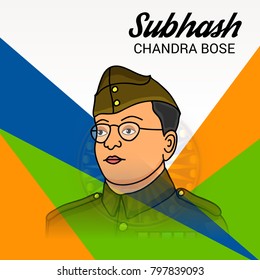 Vector illustration of a Background for Netaji Subhash Chandra Bose.