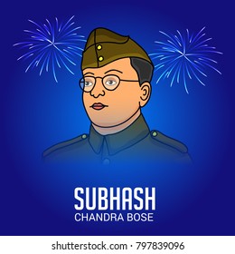 Vector illustration of a Background for Netaji Subhash Chandra Bose.