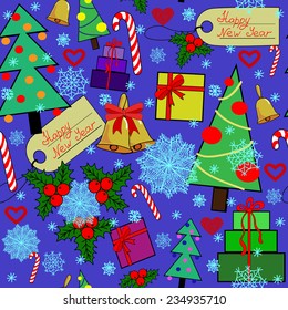 Vector illustration of background with New Year elements