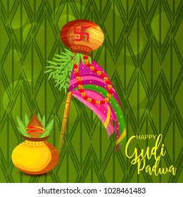 Vector illustration of a Background for Occasion Gudi Padwa Celebration (Marathi New Year).
