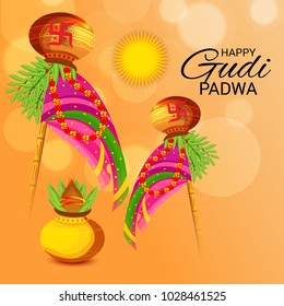 Vector illustration of a Background for Occasion Gudi Padwa Celebration (Marathi New Year).