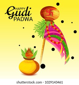 Vector illustration of a Background for Occasion Gudi Padwa Celebration (Marathi New Year).