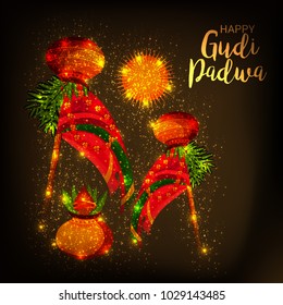Vector illustration of a Background for Occasion Gudi Padwa Celebration (Marathi New Year).