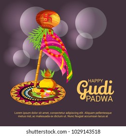 Vector illustration of a Background for Occasion Gudi Padwa Celebration (Marathi New Year).