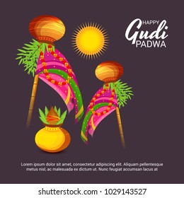 Vector illustration of a Background for Occasion Gudi Padwa Celebration (Marathi New Year).