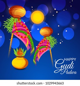Vector illustration of a Background for Occasion Gudi Padwa Celebration (Marathi New Year).