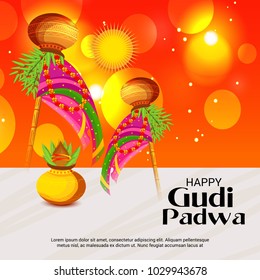 Vector illustration of a Background for Occasion Gudi Padwa Celebration (Marathi New Year).