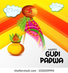 Vector illustration of a Background for Occasion Gudi Padwa Celebration (Marathi New Year).