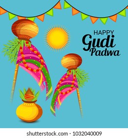 Vector illustration of a Background for Occasion Gudi Padwa Celebration (Marathi New Year).