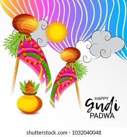 Vector illustration of a Background for Occasion Gudi Padwa Celebration (Marathi New Year).