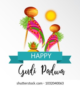 Vector illustration of a Background for Occasion Gudi Padwa Celebration (Marathi New Year).