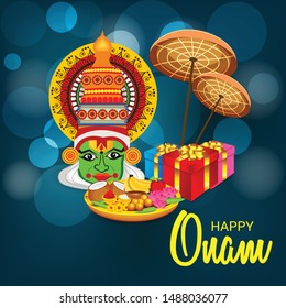 Vector illustration of a Background for Onam South Indian Festival,