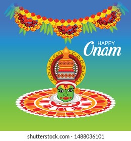 Vector illustration of a Background for Onam South Indian Festival,