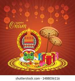 Vector illustration of a Background for Onam South Indian Festival,