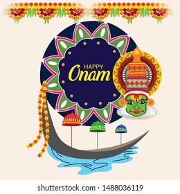 Vector illustration of a Background for Onam South Indian Festival,